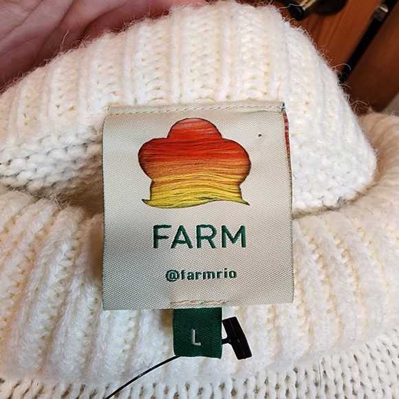FARM Rio White Rainbow Dot Sweater, Size L - Picture 2 of 7